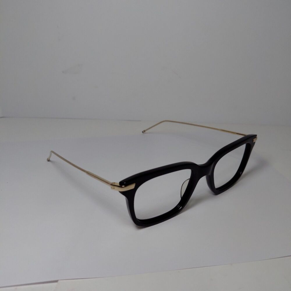 Rare Authentic Thom Browne TB-701-A-BLK-GLD 49mm Black Gold Glasses Japan